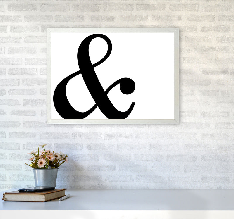 Ampersand Landscape Framed Typography Wall Art Print A2 Oak Frame