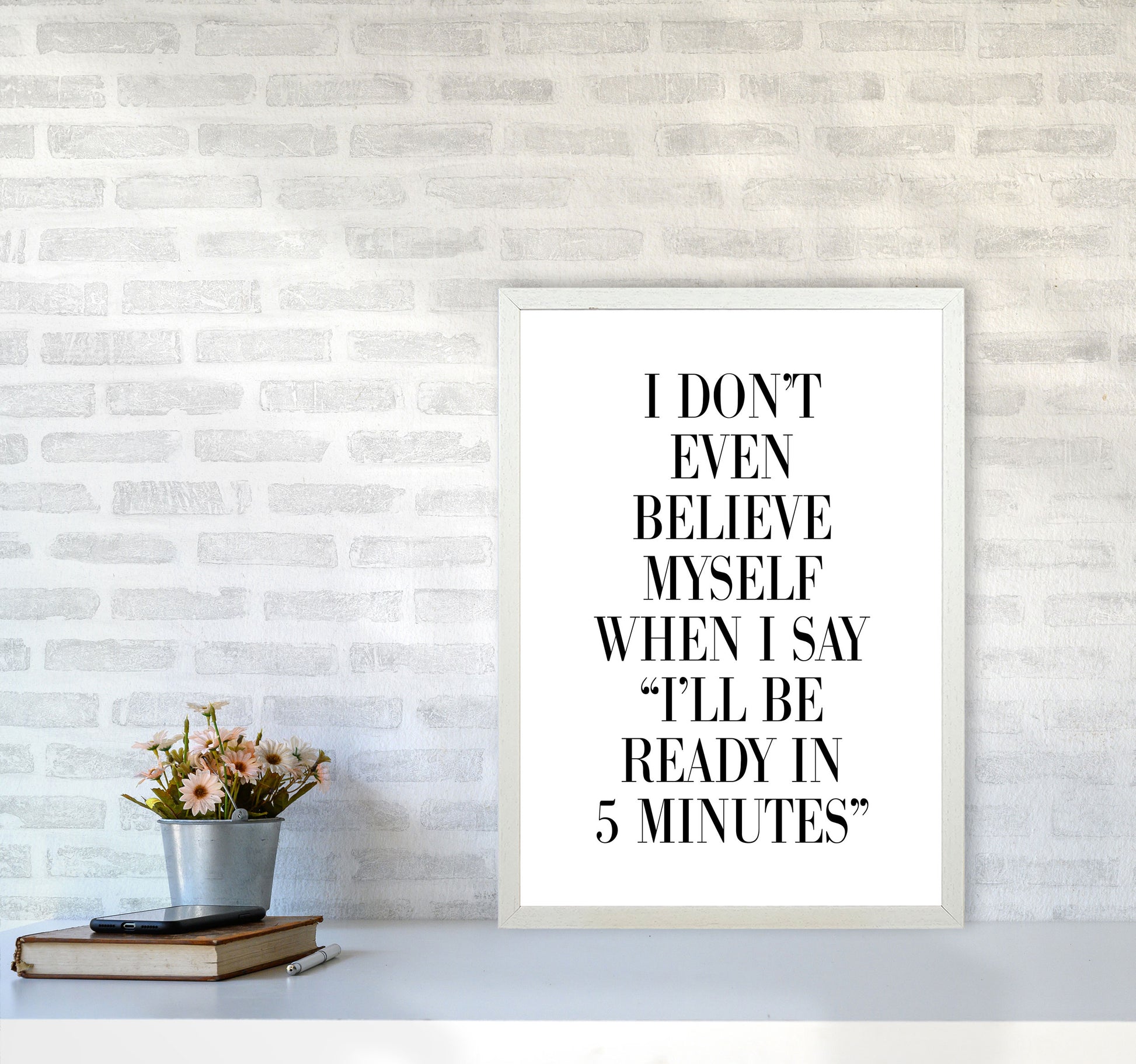 Ready In 5 Minutes Modern Print A2 Oak Frame
