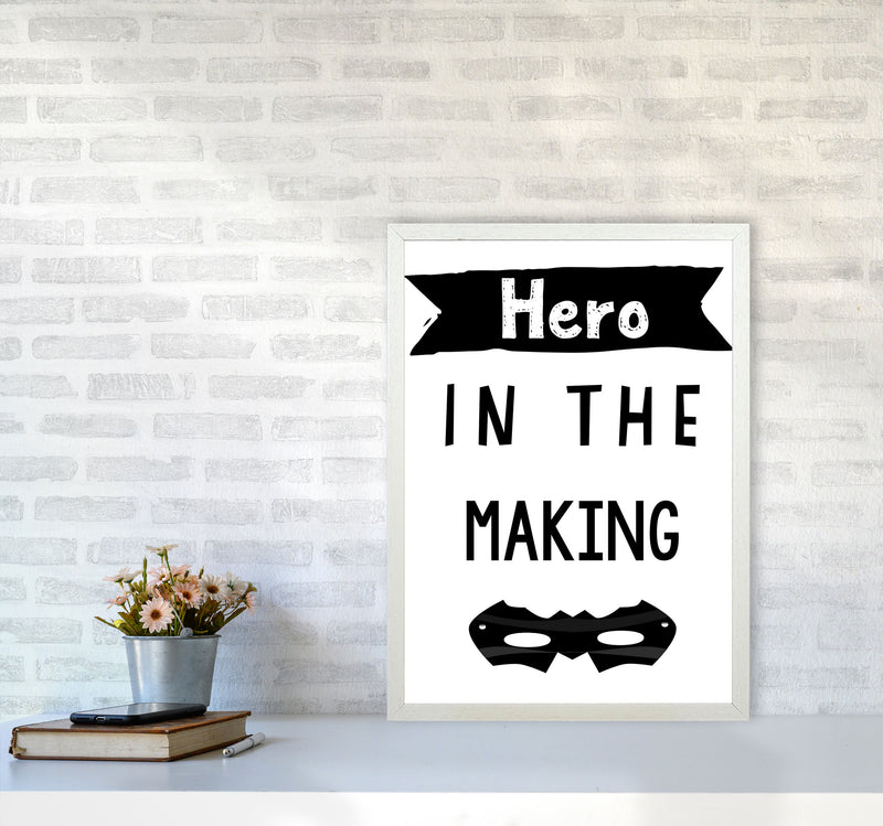Hero In The Making Framed Nursey Wall Art Print A2 Oak Frame