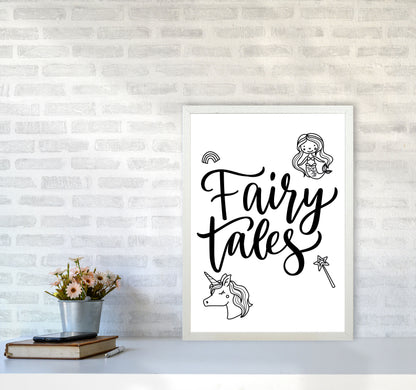 Fairy Tales Black Framed Nursey Wall Art Print A2 Oak Frame