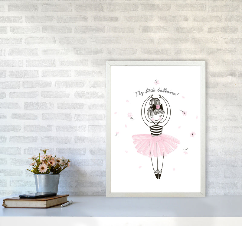 My Little Ballerina Framed Nursey Wall Art Print A2 Oak Frame