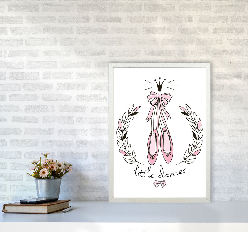 Little Dancer Shoes Framed Nursey Wall Art Print A2 Oak Frame