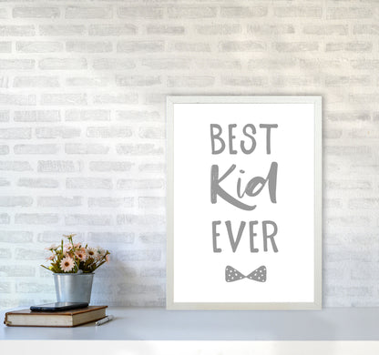 Best Kid Ever Grey Framed Nursey Wall Art Print A2 Oak Frame