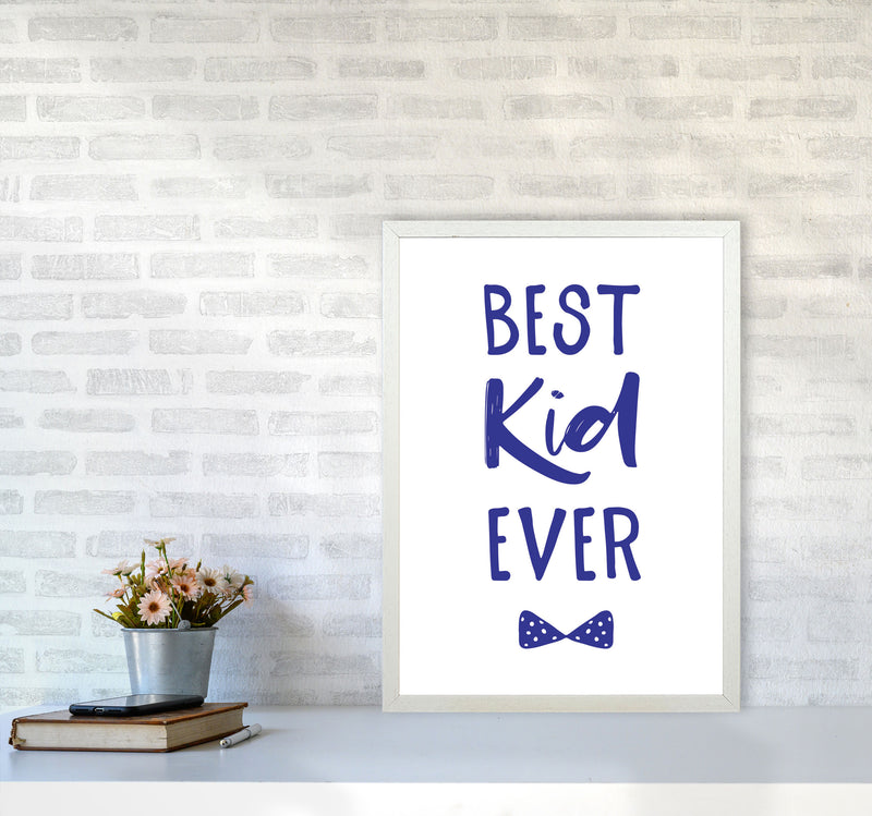 Best Kid Ever Navy Framed Nursey Wall Art Print A2 Oak Frame