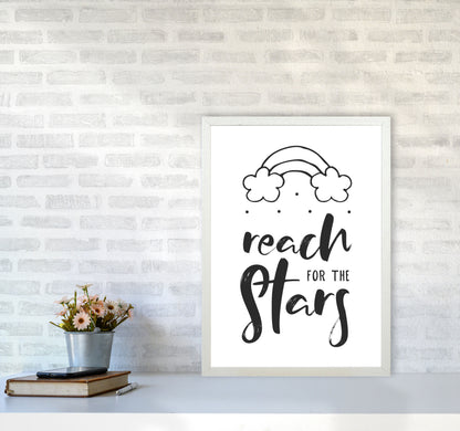 Reach For The Stars Black Modern Print A2 Oak Frame