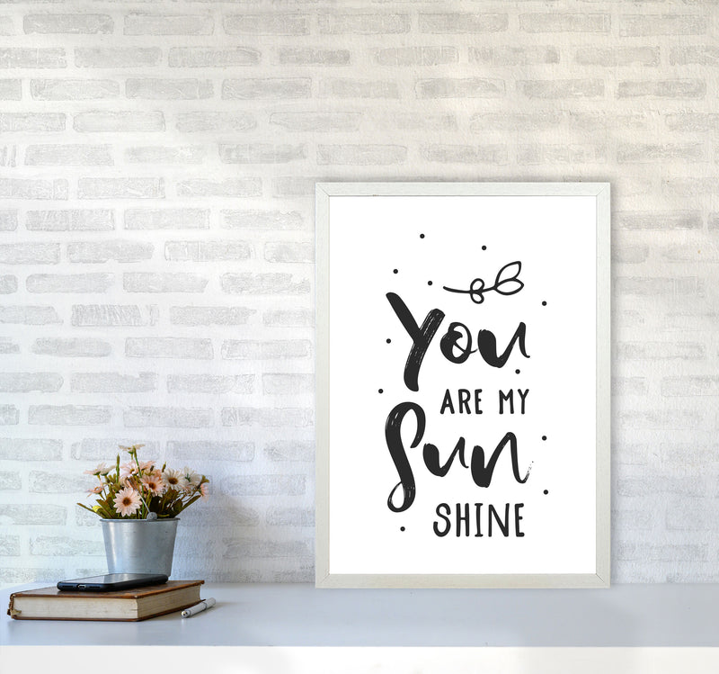 You Are My Sunshine Black Modern Print A2 Oak Frame