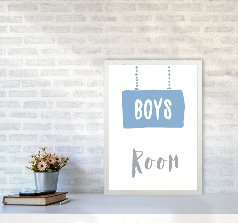 Boys Room Blue Framed Nursey Wall Art Print A2 Oak Frame