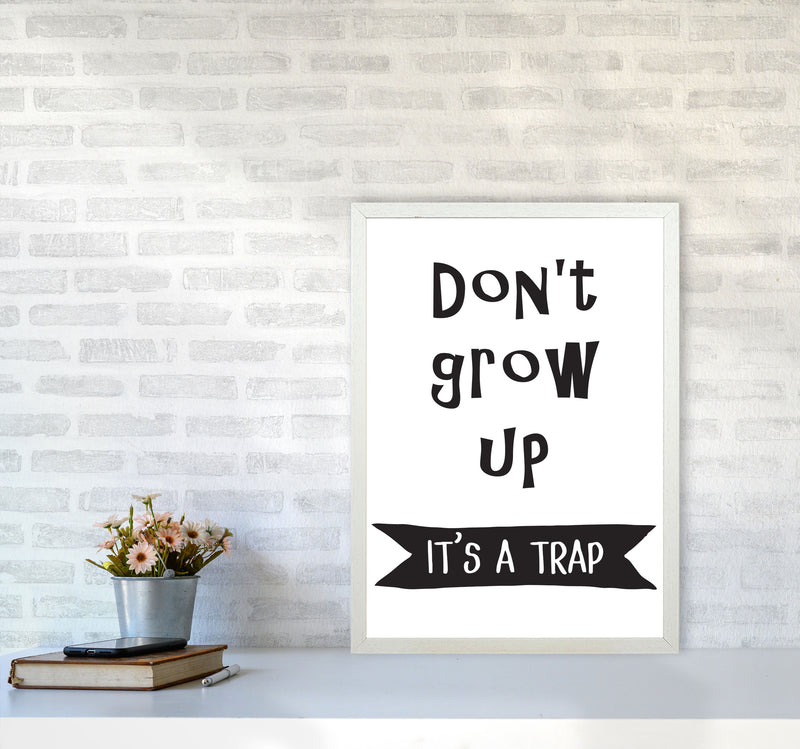 Don&#39;t Grow Up It&#39;s A Trap Banner Framed Typography Wall Art Print