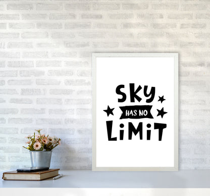 Sky Has No Limit Framed Nursey Wall Art Print A2 Oak Frame