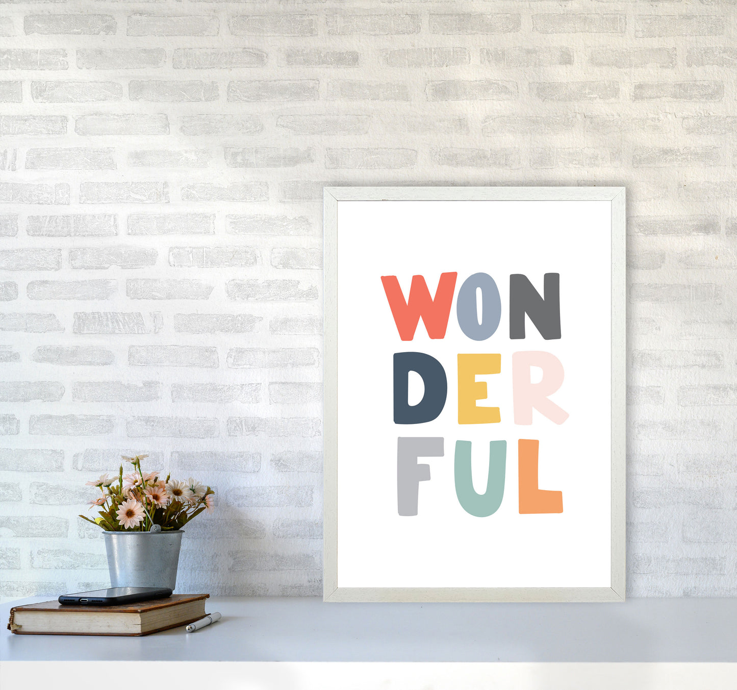 Wonderful Colour Framed Nursey Wall Art Print A2 Oak Frame