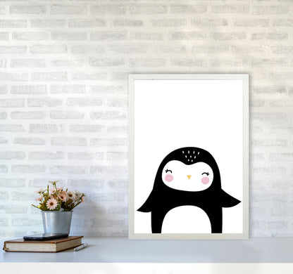 Penguin Modern Print Animal Art Print A2 Oak Frame