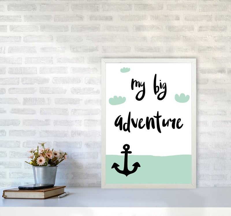 My Big Adventure Framed Typography Wall Art Print A2 Oak Frame