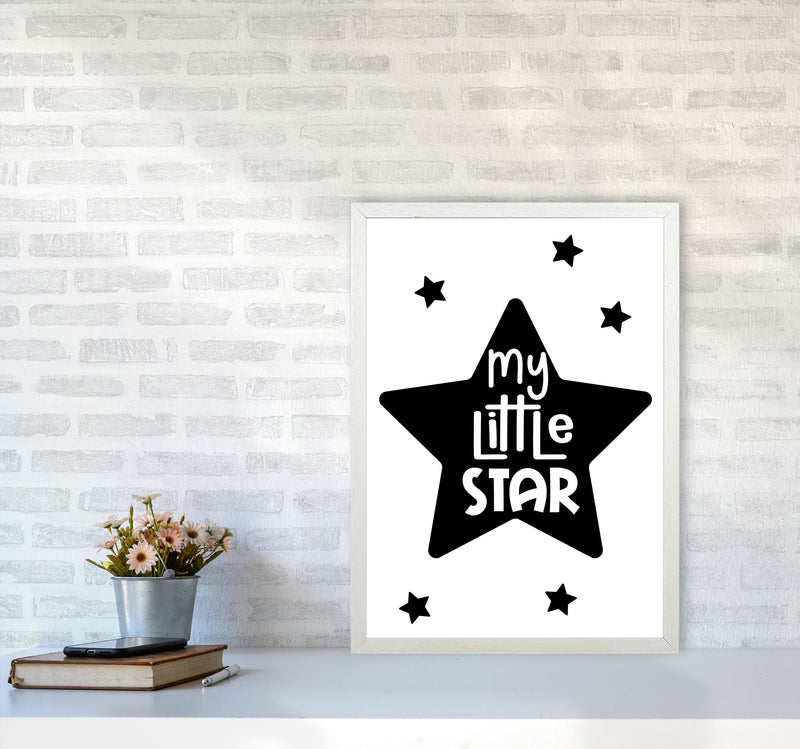 My Little Star Black Framed Nursey Wall Art Print A2 Oak Frame