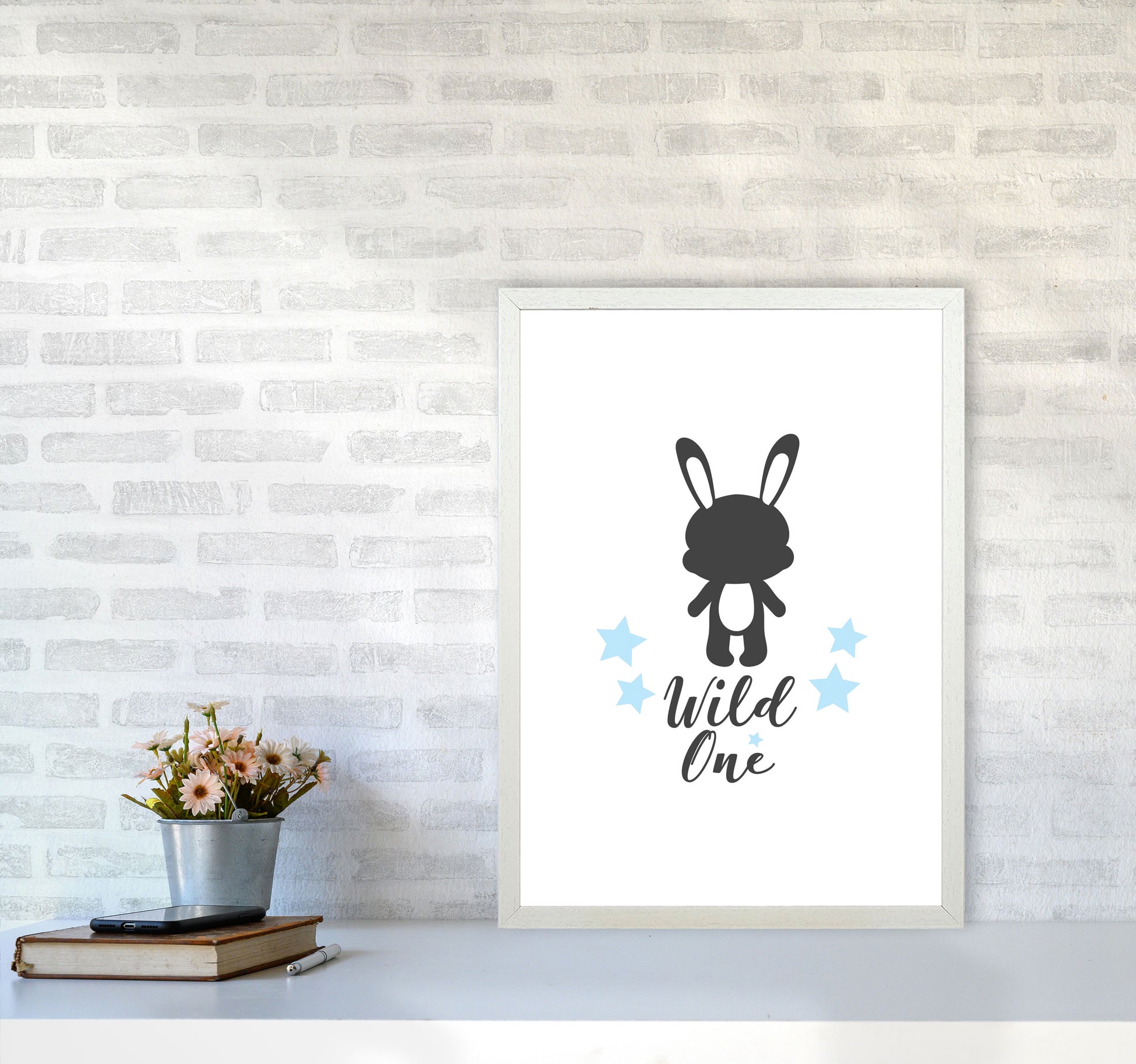 Wild One Framed Nursey Wall Art Print A2 Oak Frame