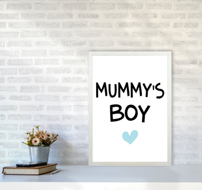 Mummy&#39;s Boy Blue Framed Nursey Wall Art Print A2 Oak Frame