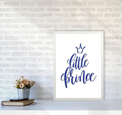 Little Prince Navy Framed Nursey Wall Art Print A2 Oak Frame