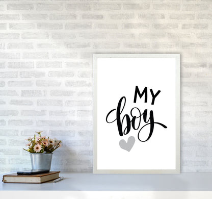My Boy Black Framed Nursey Wall Art Print A2 Oak Frame