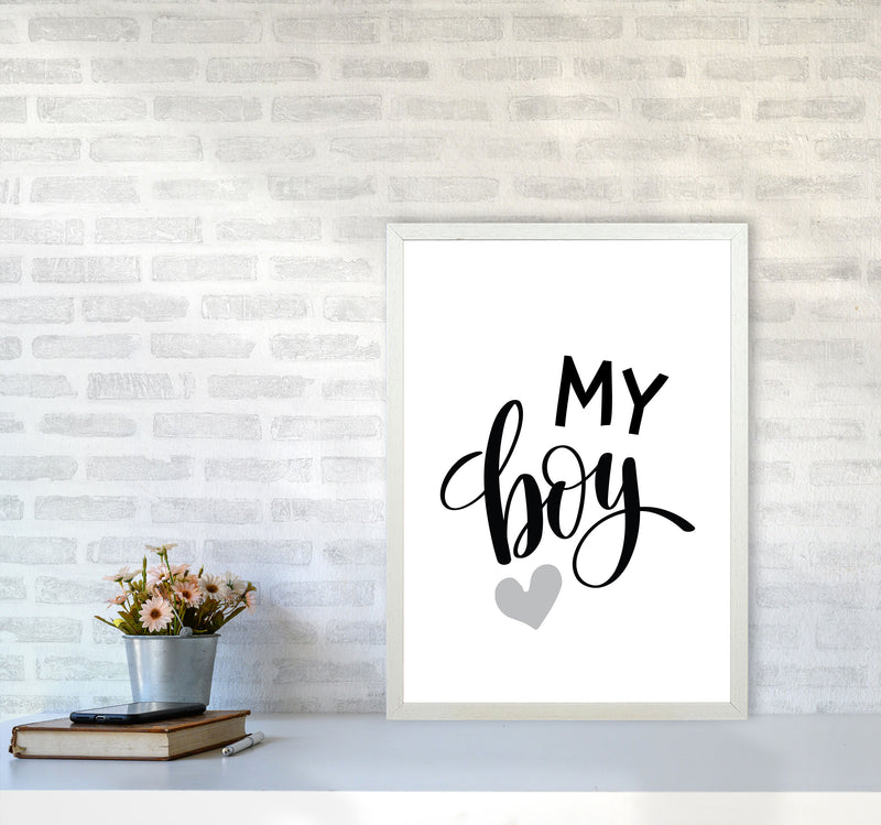 My Boy Black Framed Nursey Wall Art Print A2 Oak Frame