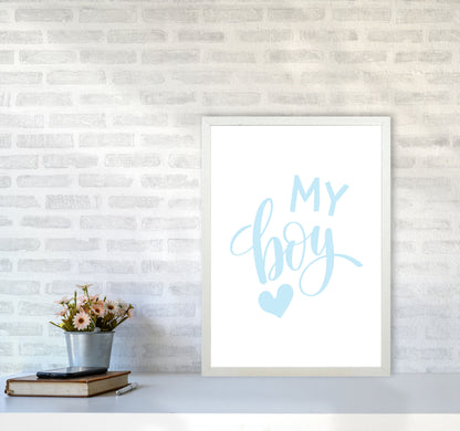 My Boy Blue Framed Nursey Wall Art Print A2 Oak Frame