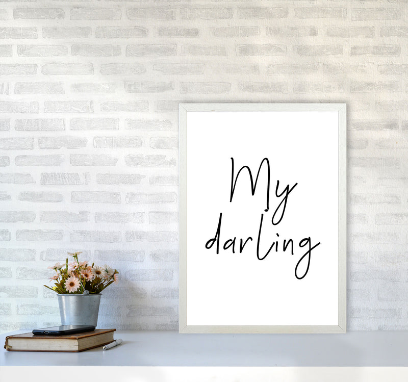 My Darling Framed Typography Wall Art Print A2 Oak Frame