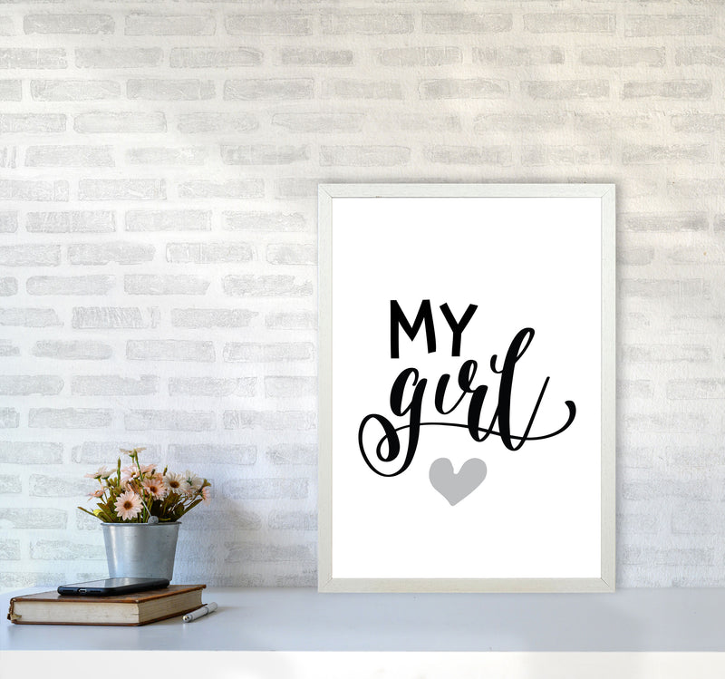 My Girl Black Framed Nursey Wall Art Print A2 Oak Frame