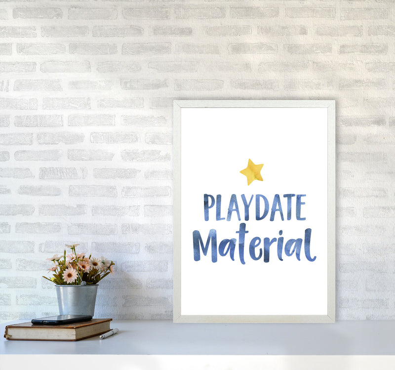 Playdate Material Watercolour Modern Print A2 Oak Frame