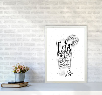 Cuba Libre Cocktail Modern Print, Framed Kitchen Wall Art A2 Oak Frame