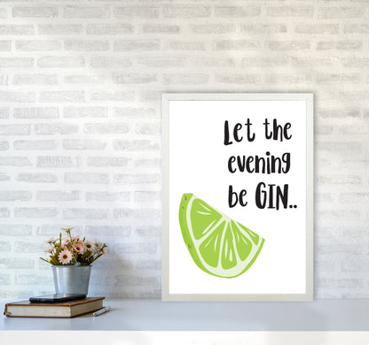 Let The Evening BeGIN Modern Print, Framed Kitchen Wall Art A2 Oak Frame