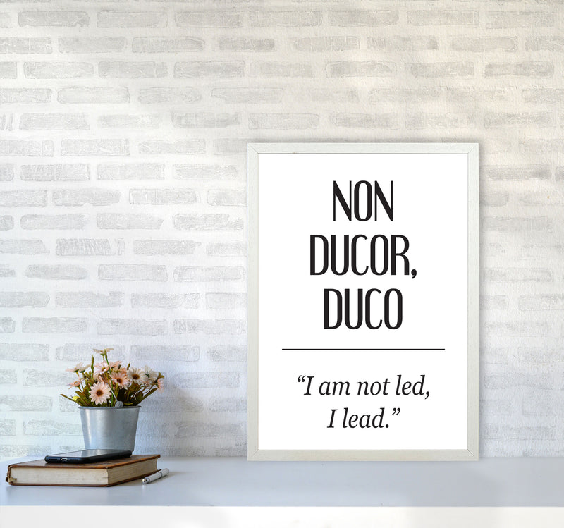 Non Ducor, Duco Framed Typography Wall Art Print A2 Oak Frame