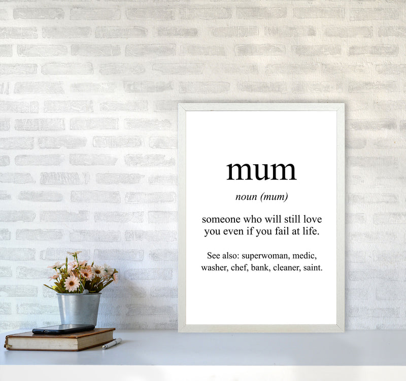 Mum Framed Typography Wall Art Print A2 Oak Frame