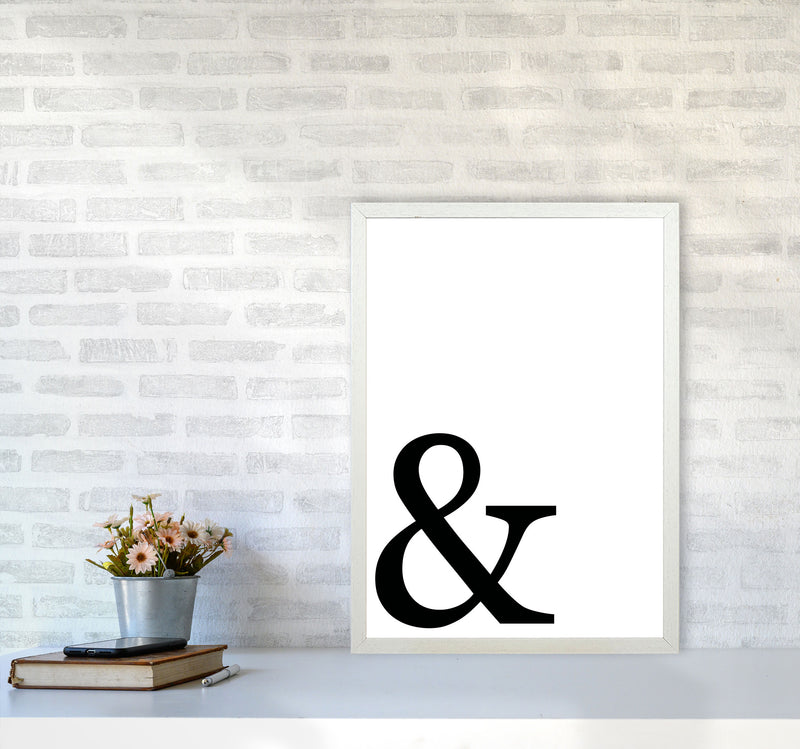 Ampersand Framed Typography Wall Art Print A2 Oak Frame