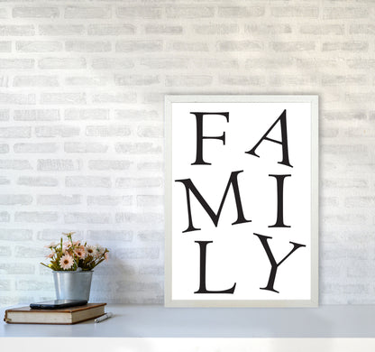 Family Framed Typography Wall Art Print A2 Oak Frame