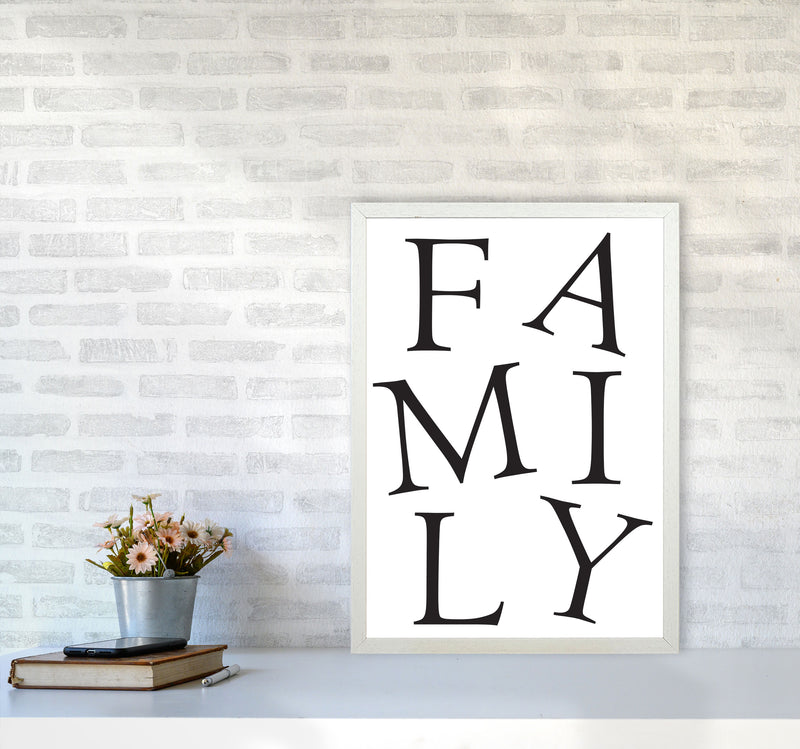 Family Framed Typography Wall Art Print A2 Oak Frame