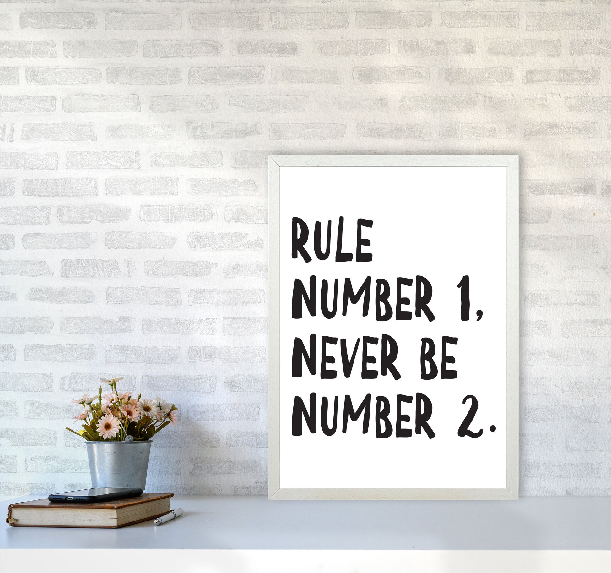 Rule Number One Modern Print A2 Oak Frame
