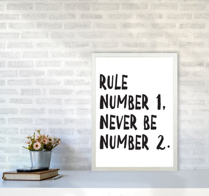 Rule Number One Modern Print A2 Oak Frame