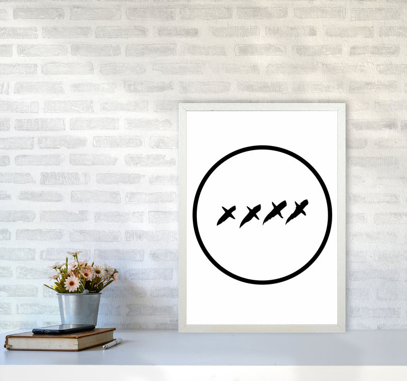 XXXX Kisses Modern Print A2 Oak Frame