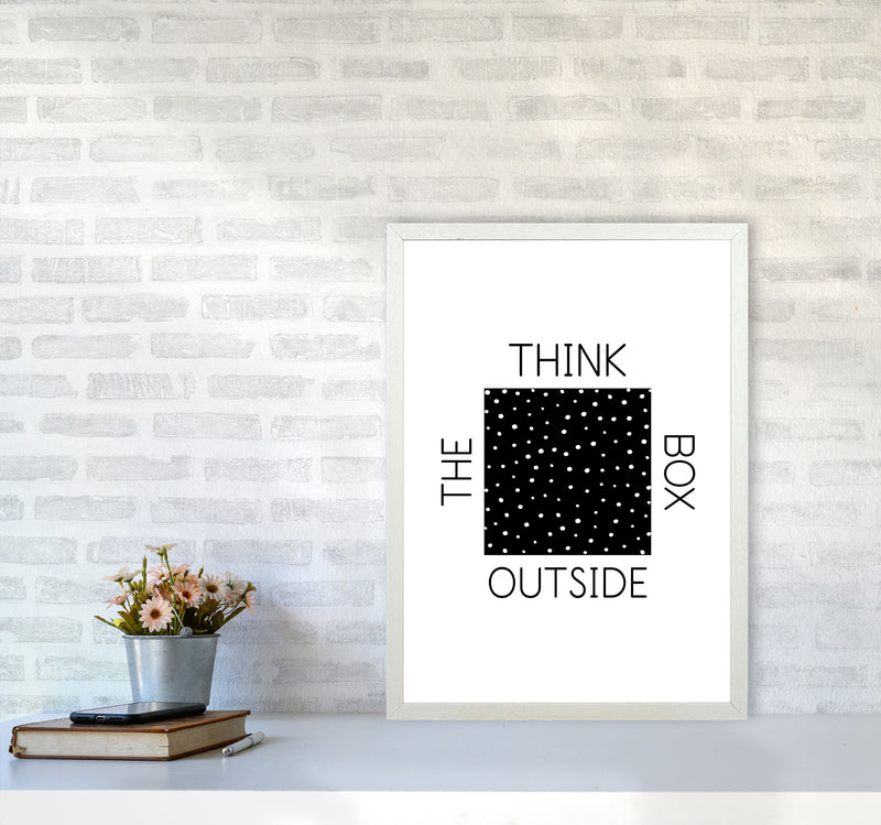 Think Outside The Box Modern Print A2 Oak Frame