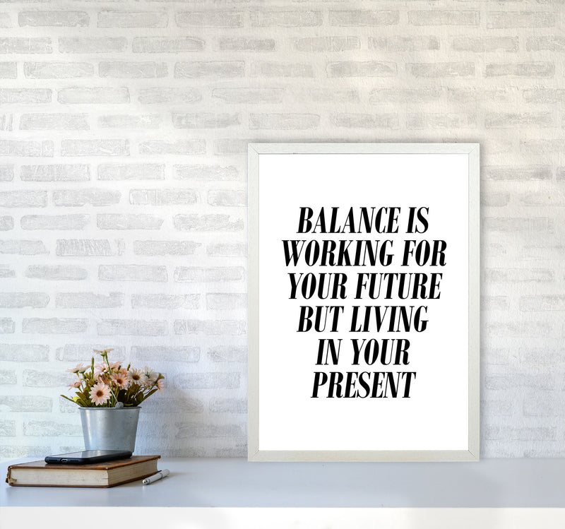 Balance Framed Typography Wall Art Print A2 Oak Frame