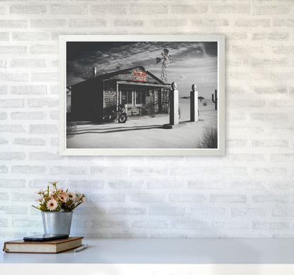 Texas Store Coca Cola Modern Print A2 Oak Frame