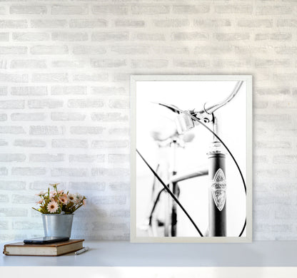 Retro Bike Frame Modern Print A2 Oak Frame