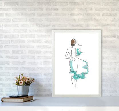 Fashion Line Drawing Modern Print A2 Oak Frame