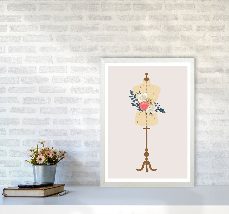 Floral Manikin Modern Print A2 Oak Frame