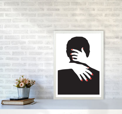 Abstract Man And Hands Modern Print A2 Oak Frame