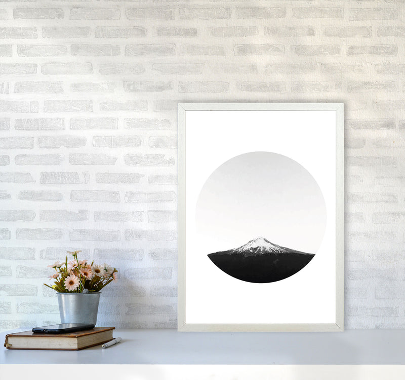 Abstract Mountain Modern Print A2 Oak Frame