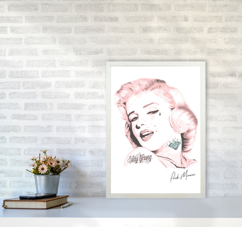 Pink Punk Monroe Modern Print A2 Oak Frame