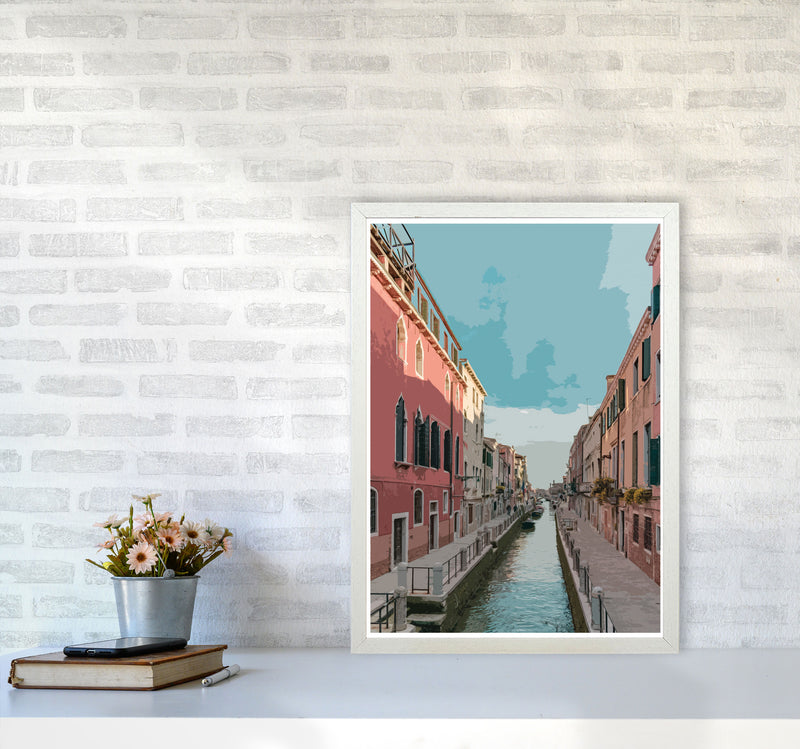 Venice Portrait 2 Modern Print A2 Oak Frame