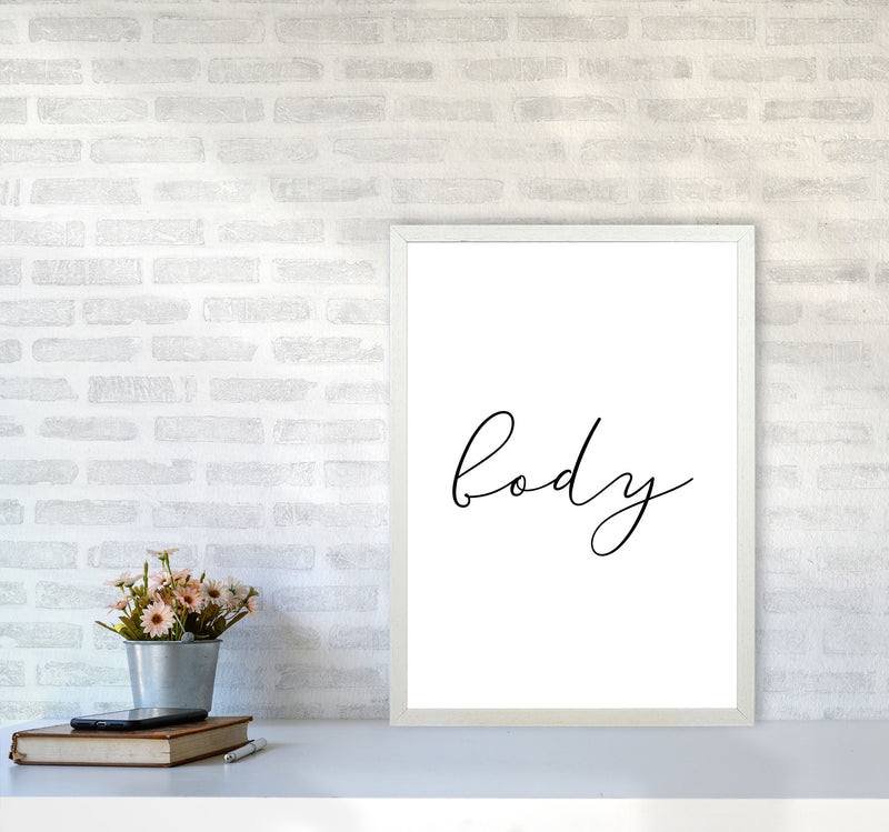 Body Framed Typography Wall Art Print A2 Oak Frame