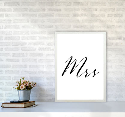 Mrs Framed Typography Wall Art Print A2 Oak Frame