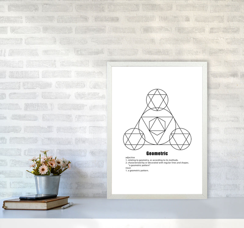 Geometric Meaning 1 Modern Print A2 Oak Frame
