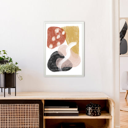 Dalia Chalk Mix Match Shapes  Art Print by Pixy Paper A2 Oak Frame